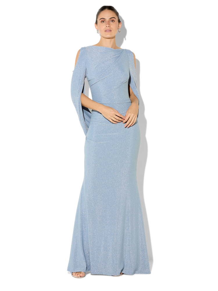 Peta Sky Blue Lurex Gown