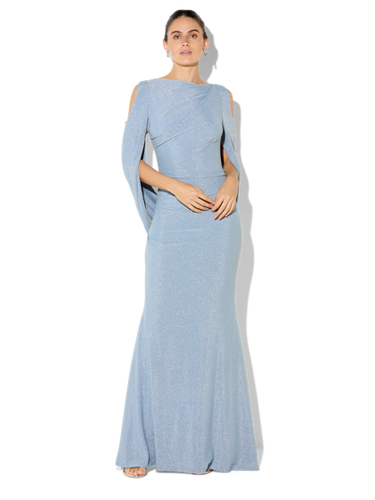 Peta Sky Blue Lurex Gown