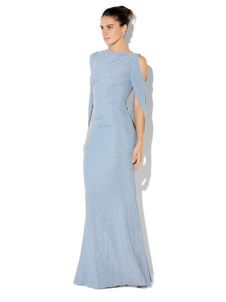 Peta Sky Blue Lurex Gown