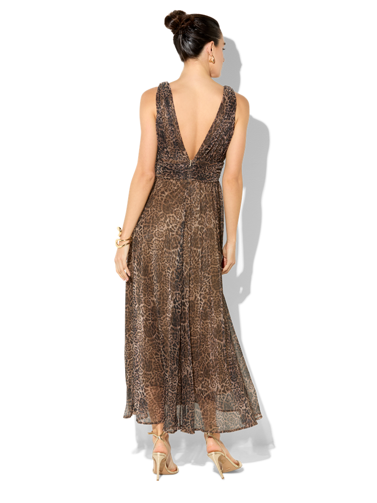 Rumi Animal Print Metallic Dress