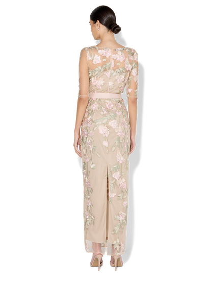 Raya Pink Sequin Embroidered Gown