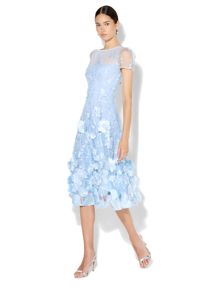 Reece Sky Blue Embroidered Dress