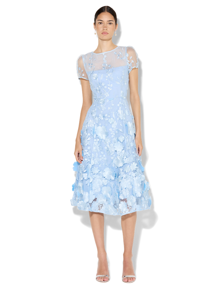 Reece Sky Blue Embroidered Dress