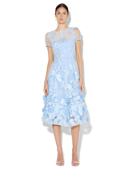 Reece Sky Blue Embroidered Dress