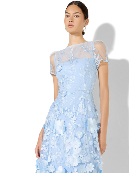 Reece Sky Blue Embroidered Dress