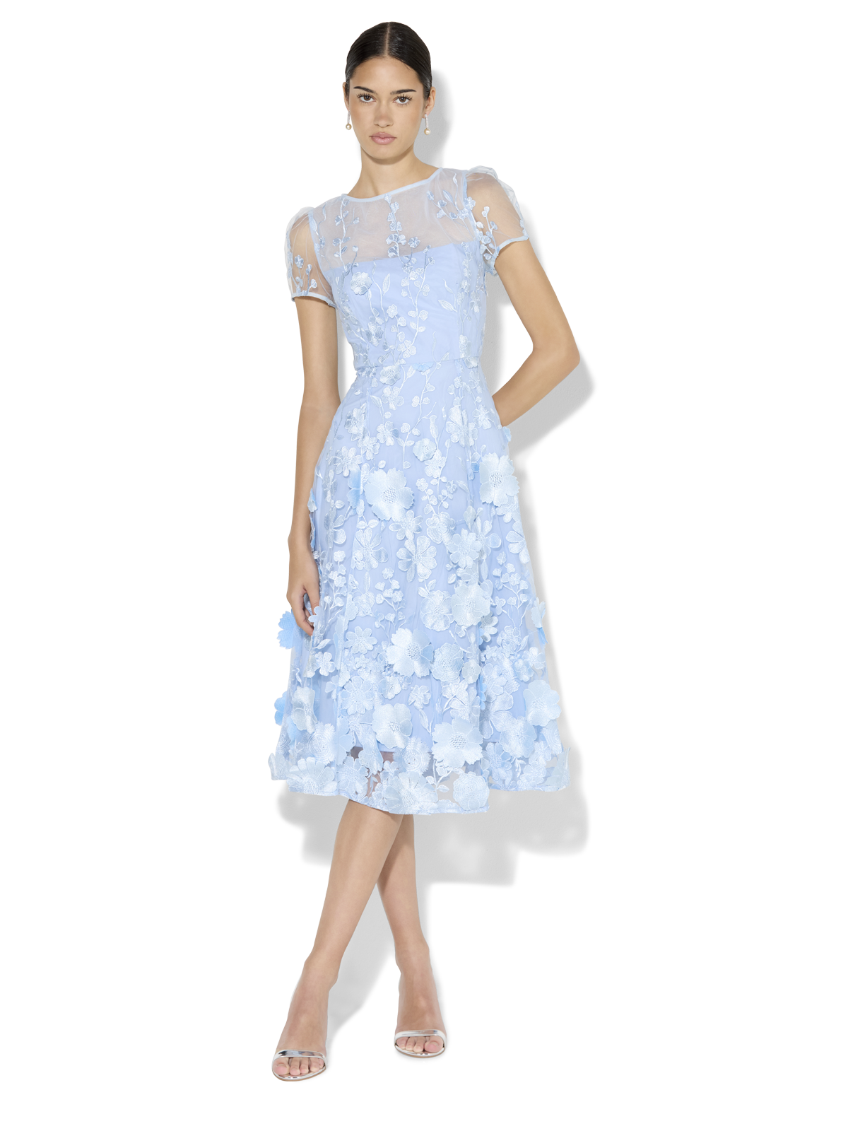 Reece Sky Blue Embroidered Dress