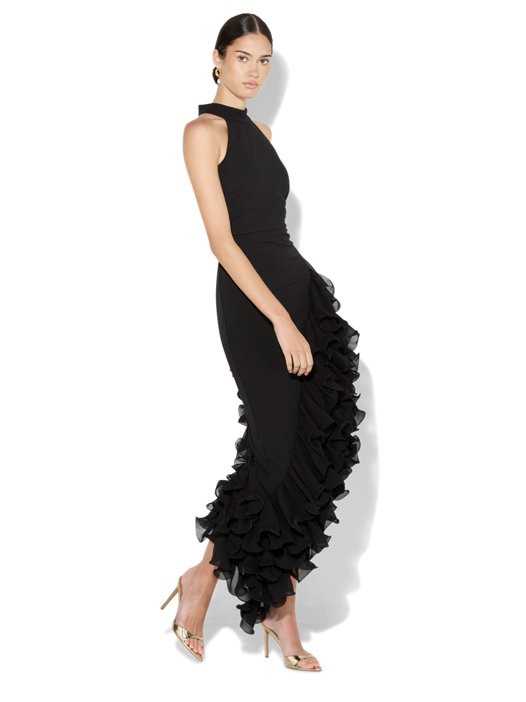 Roberta Black Asymmetrical Gown