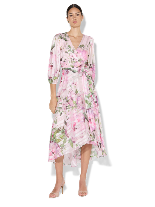 Salina Petal Pink Floral Print Wrap Dress