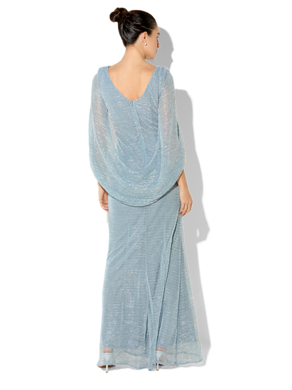 Vivian Sky Blue Metallic Gown