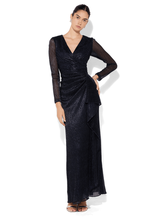 Adele Navy Metallic Gown by Montique