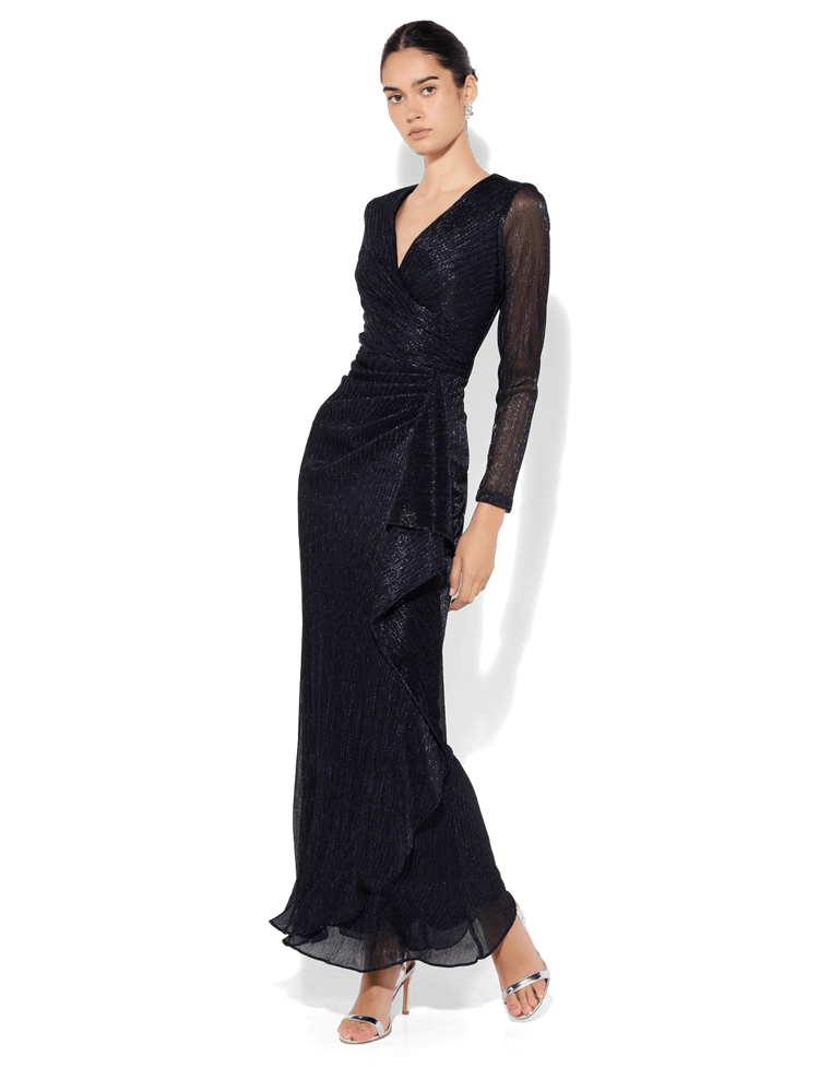 Adele Navy Metallic Gown by Montique