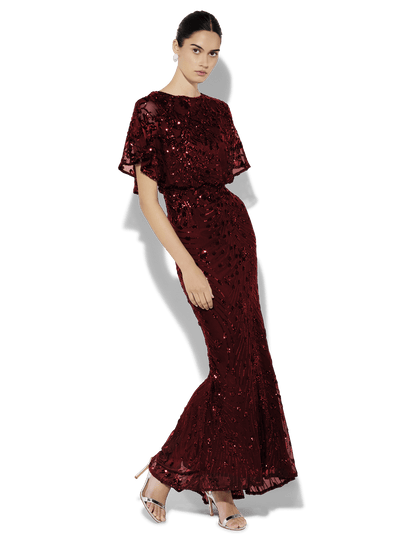 Aria Merlot Sequin Maxi by Montique