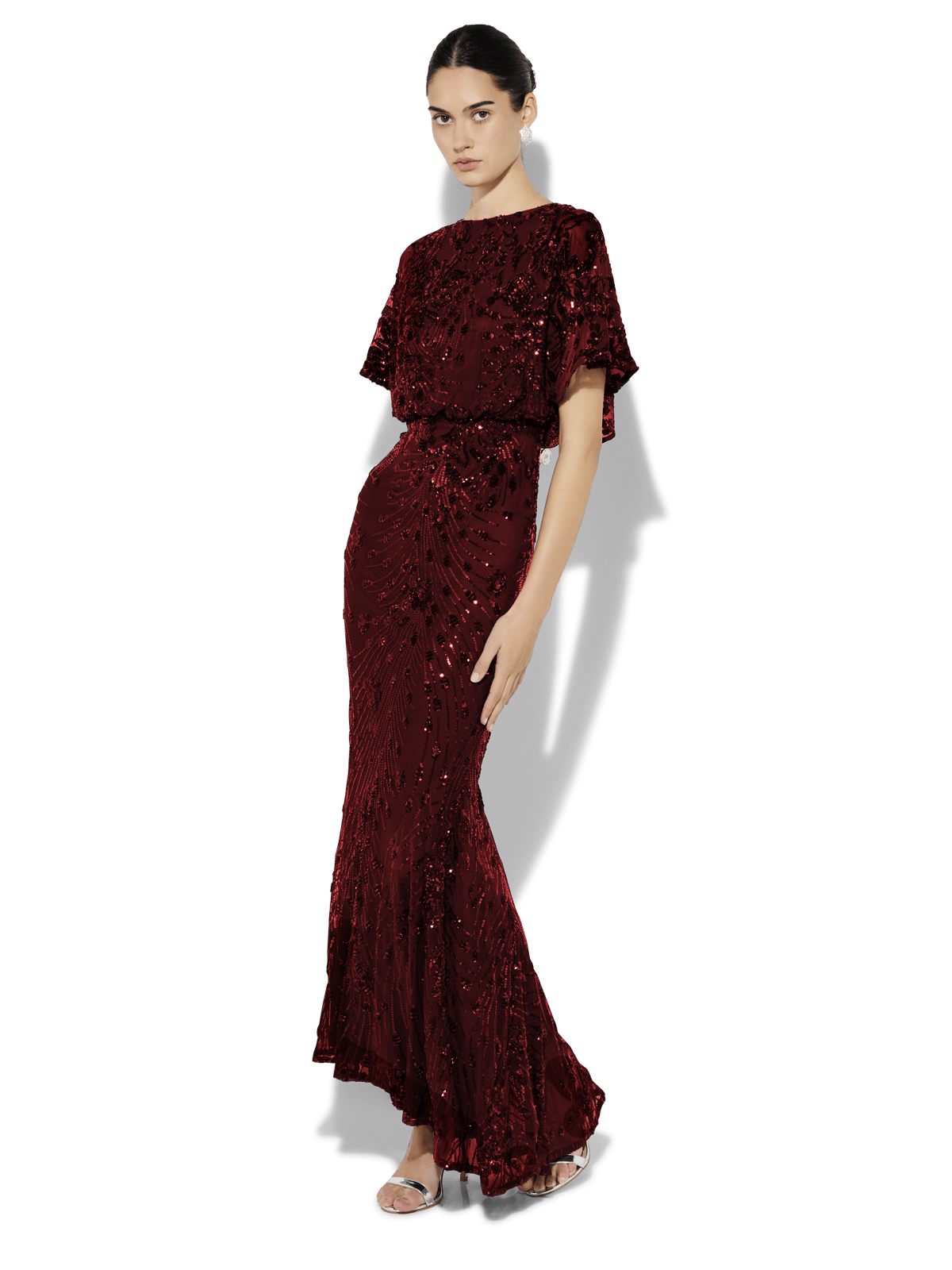 Aria Merlot Sequin Maxi by Montique