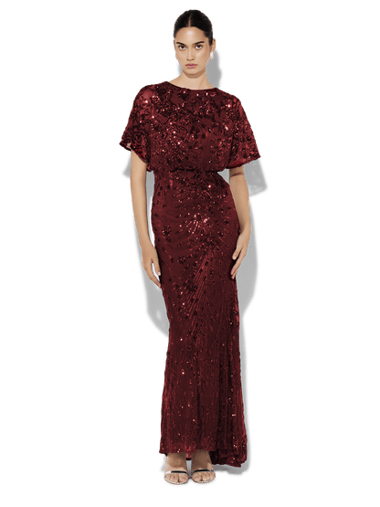 Aria Merlot Sequin Maxi by Montique