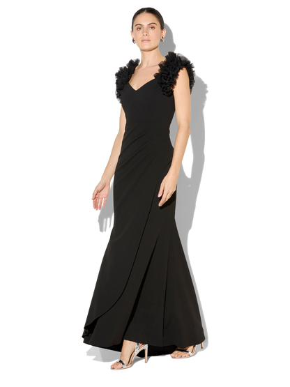 Beau Black Ruffle Gown