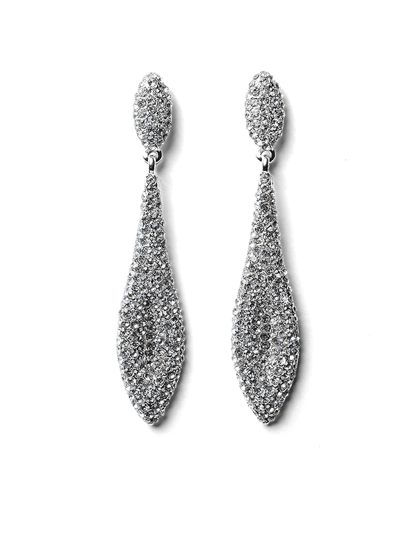 Edie Silver Crystal Earrings by Montique