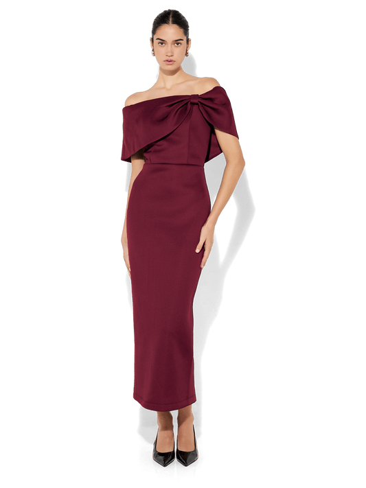 Finlay Merlot Cocktail Dress by Montique