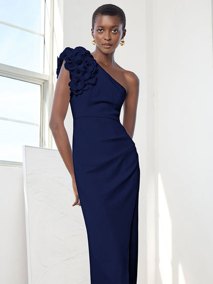 Melody Navy One Shoulder Dress