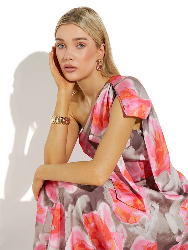 Montique rosie print chiffon sale dress