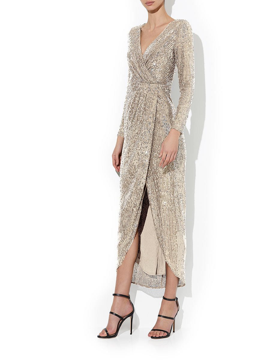 Roxanna Mink Sequin Gown by Montique