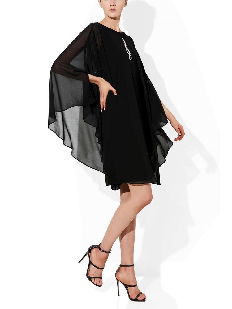 Black cape dress outlet uk