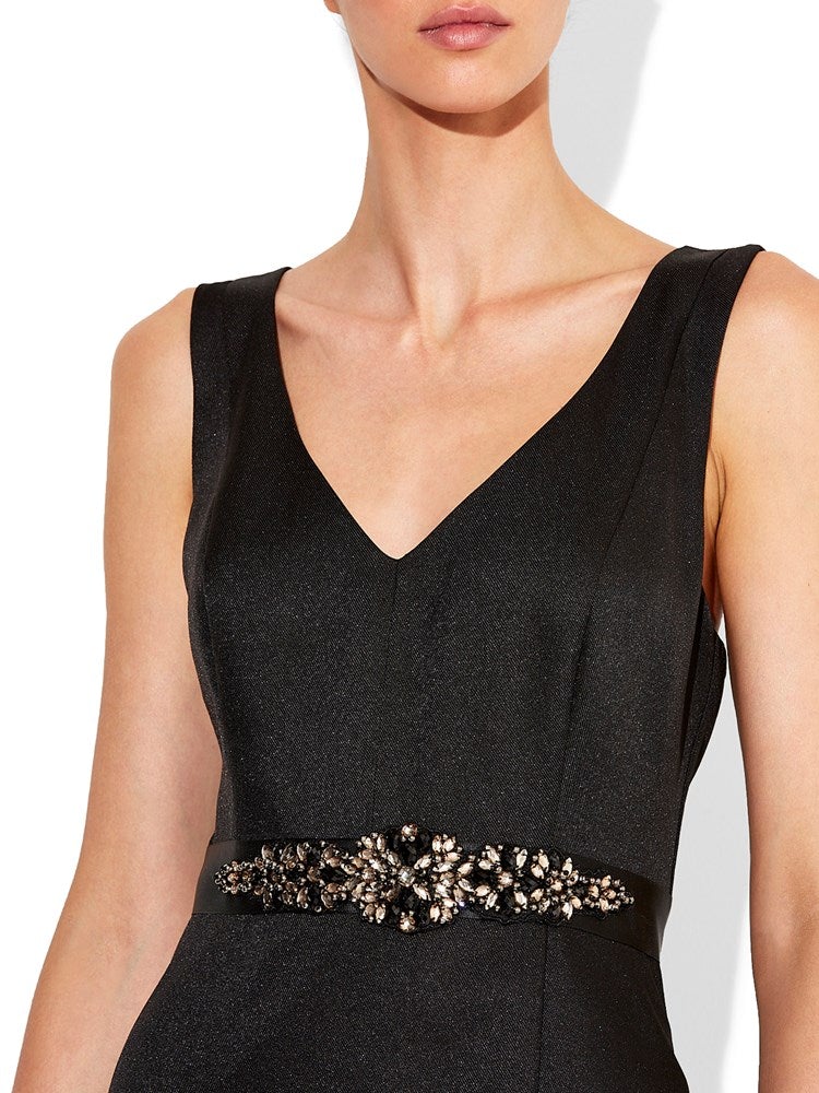 Black beaded shop belts for dresses